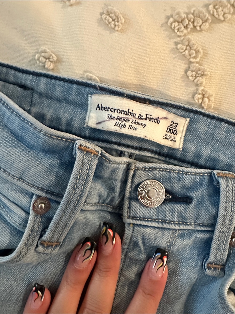 Abercrombie & Fitch Light Blue High-Rise Super Skinny Jeans